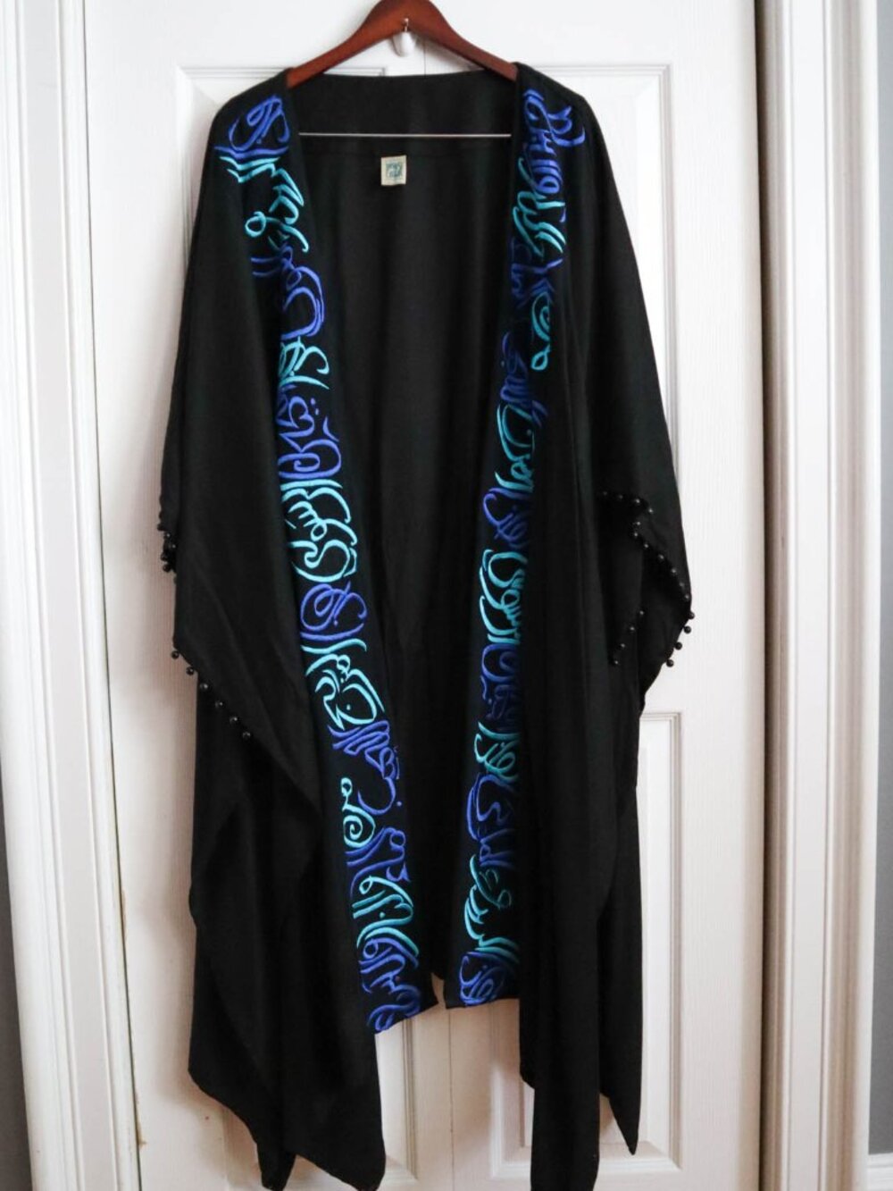 Alburgan Handicrafts Jordan Lina Lama Open Front Embroidered Abaya Kaftan Arabic
